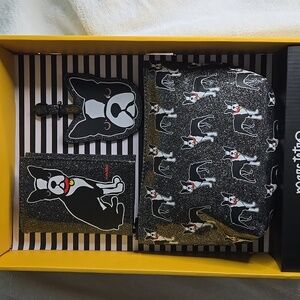 Marc Tetro Boxed Black Boston Terrier Travel Set NIB
